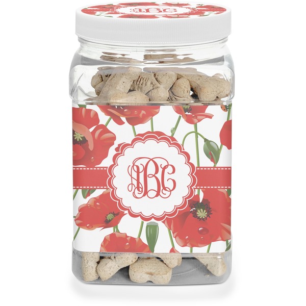 Custom Poppies Dog Treat Jar (Personalized)