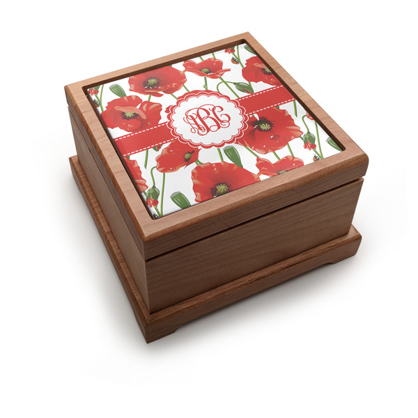Custom Poppies Pet Urn w/ Monogram