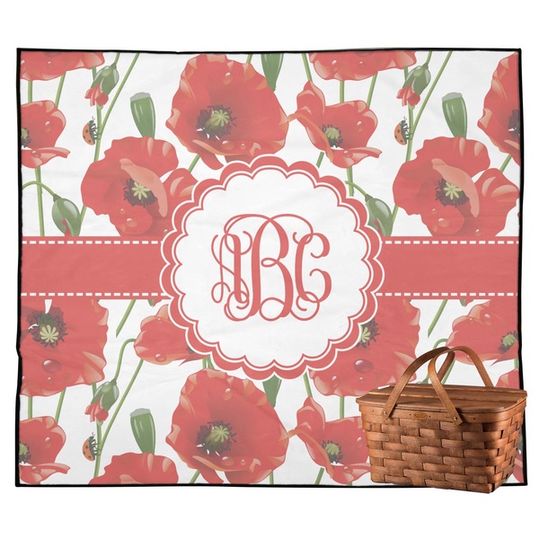 Custom Poppies Outdoor Picnic Blanket (Personalized)