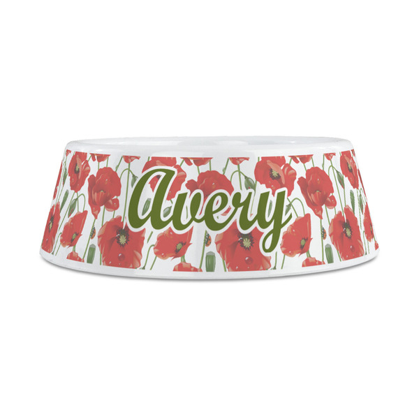 Poppies Plastic Dog Bowls - Medium - FRONT