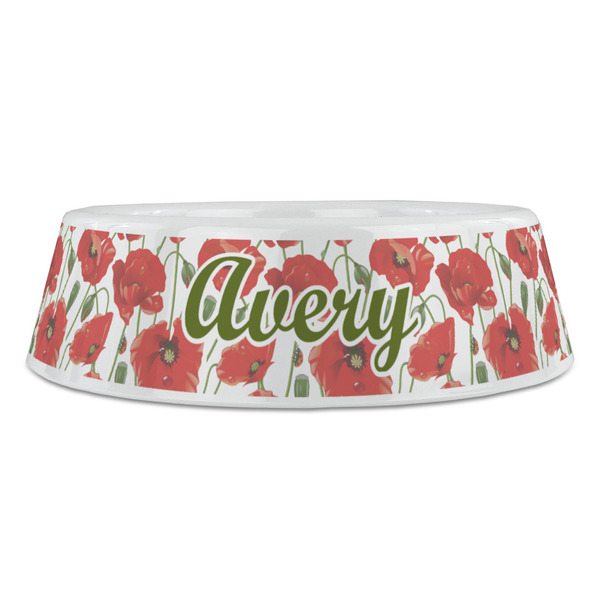 Poppies Plastic Pet Bowls - Large - FRONT