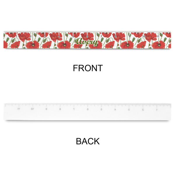 Poppies Plastic Ruler - 12" - APPROVAL