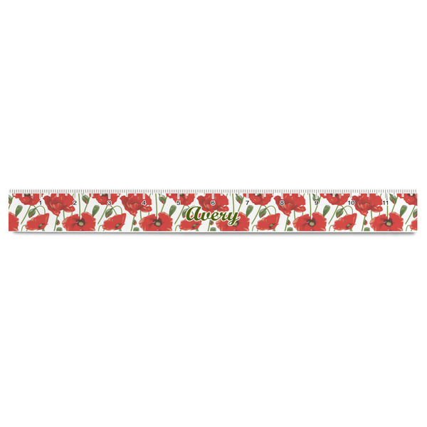 Poppies Plastic Ruler - 12" - FRONT