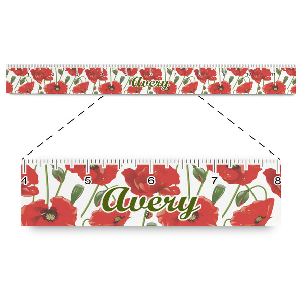 Custom Poppies Plastic Ruler - 12" (Personalized)