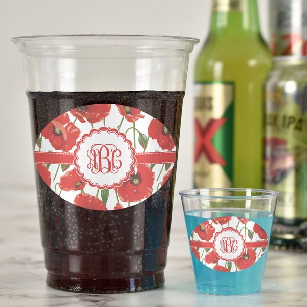 Poppies Plastic Shot Glasses - In Context