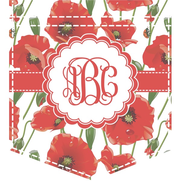 Custom Poppies Iron On Faux Pocket (Personalized)