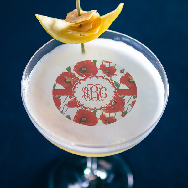 Poppies Printed Drink Topper - Medium - In Context