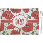 Poppies Rectangular Glass Appetizer / Dessert Plate - Single or Set (Personalized)