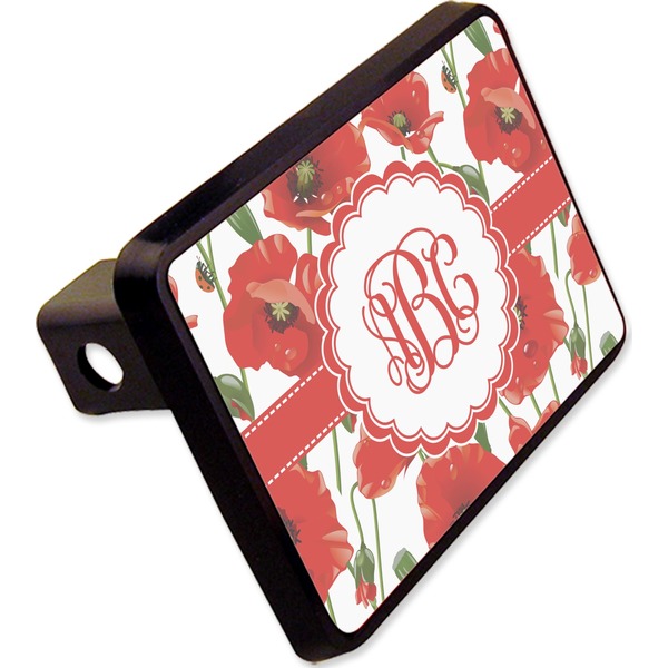 Custom Poppies Rectangular Trailer Hitch Cover - 2" (Personalized)