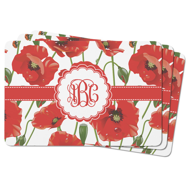 Poppies Rectangular Fridge Magnet - THREE