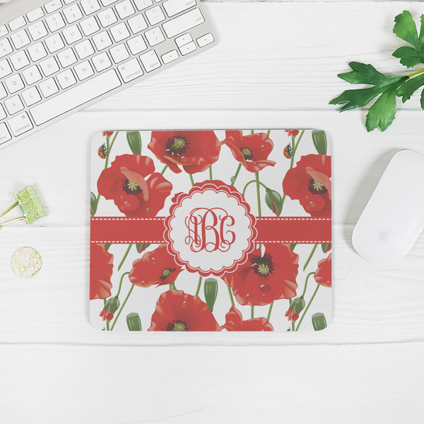 Poppies Rectangular Mouse Pad - LIFESTYLE 2