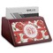 Poppies Red Mahogany Business Card Holder - Angle
