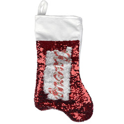 Poppies Reversible Sequin Stocking - Red (Personalized)