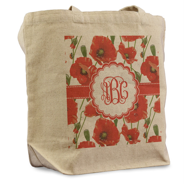 Custom Poppies Reusable Cotton Grocery Bag - Single (Personalized)