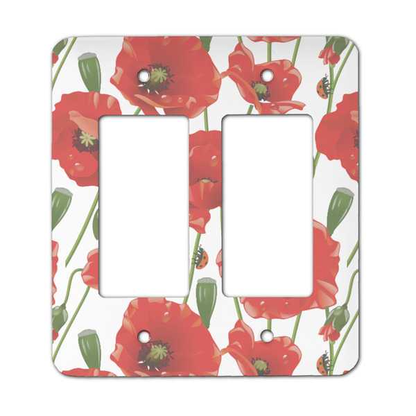 Custom Poppies Rocker Style Light Switch Cover - Two Switch