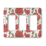 Poppies Rocker Style Light Switch Cover - Three Switch