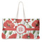 Poppies Large Rope Tote Bag - Front View