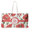 Poppies Large Tote Bag with Rope Handles (Personalized)