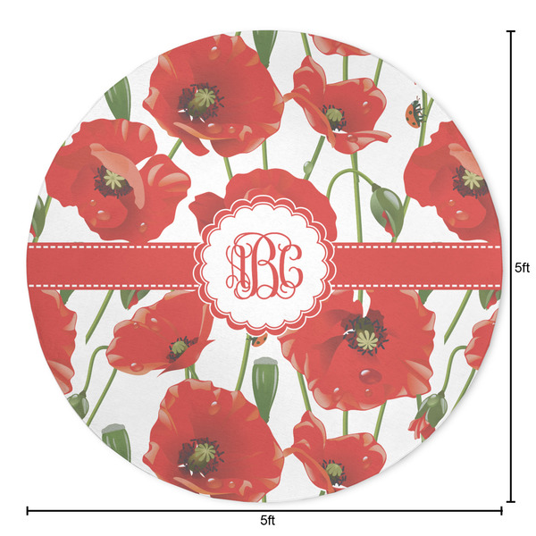 Poppies Round Area Rug - Size
