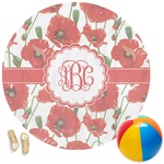 Poppies Round Beach Towel (Personalized)