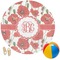 Poppies Round Beach Towel (Personalized)