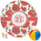 Poppies Round Beach Towel (Personalized)