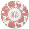 Poppies Round Coaster Rubber Back - Single