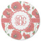 Poppies Round Rubber Backed Coaster (Personalized)