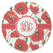 Poppies Round Rubber Backed Coaster (Personalized)