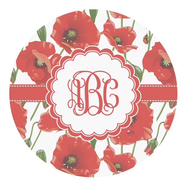 Custom Poppies Round Decal - Small (Personalized)
