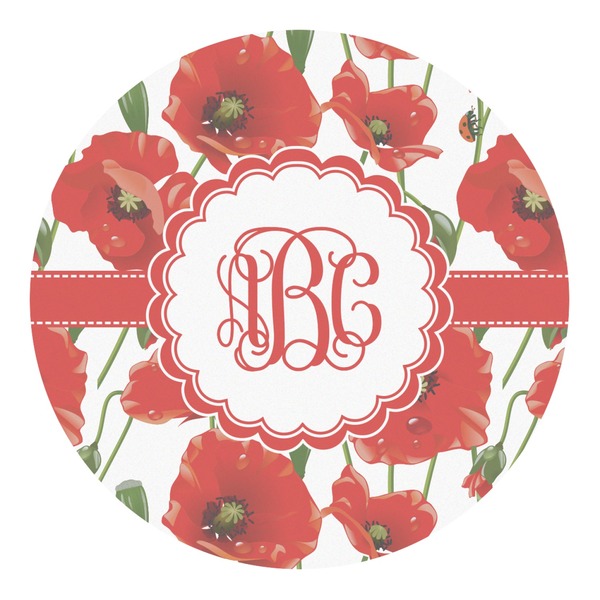 Custom Poppies Round Decal - Medium (Personalized)