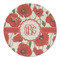 Poppies Round Linen Placemats - FRONT (Single Sided)