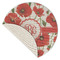 Poppies Round Linen Placemats - Front (folded corner single sided)