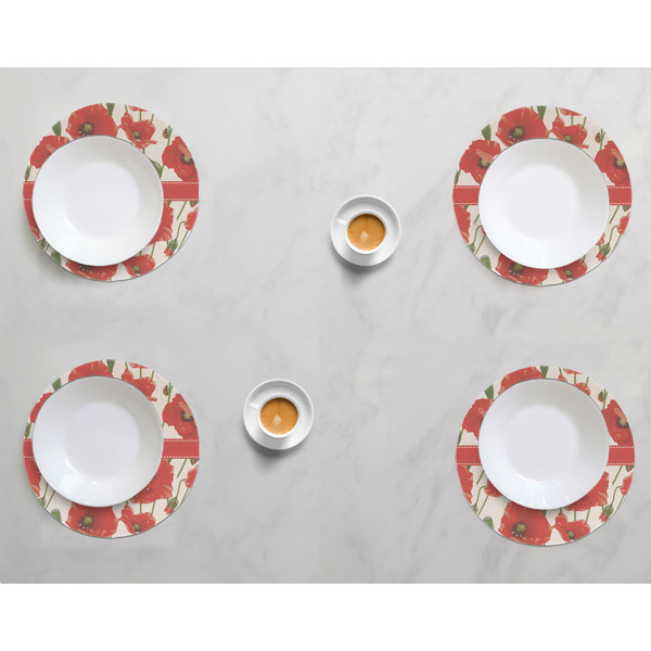 Poppies Round Linen Placemats - LIFESTYLE (set of 4)