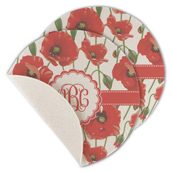 Poppies Round Linen Placemat - Single Sided - Set of 4 (Personalized)