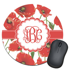 Poppies Round Mouse Pad (Personalized)