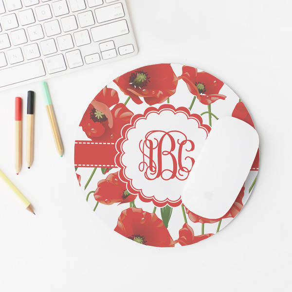 Poppies Round Mousepad - LIFESTYLE 2