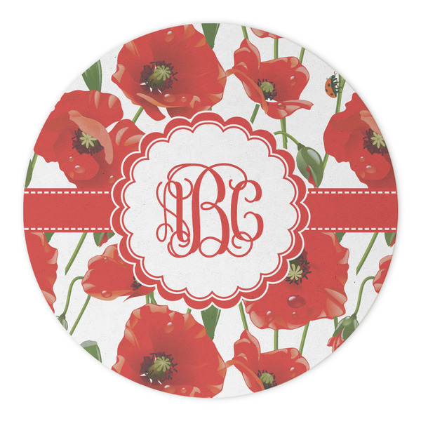 Poppies Round Paper Coaster - Approval