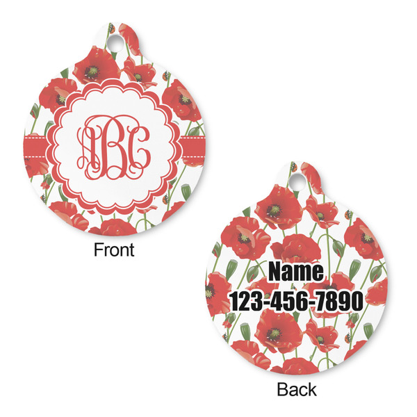 Poppies Round Pet ID Tag - Large - Approval