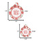 Poppies Round Pet ID Tag - Large - Comparison Scale