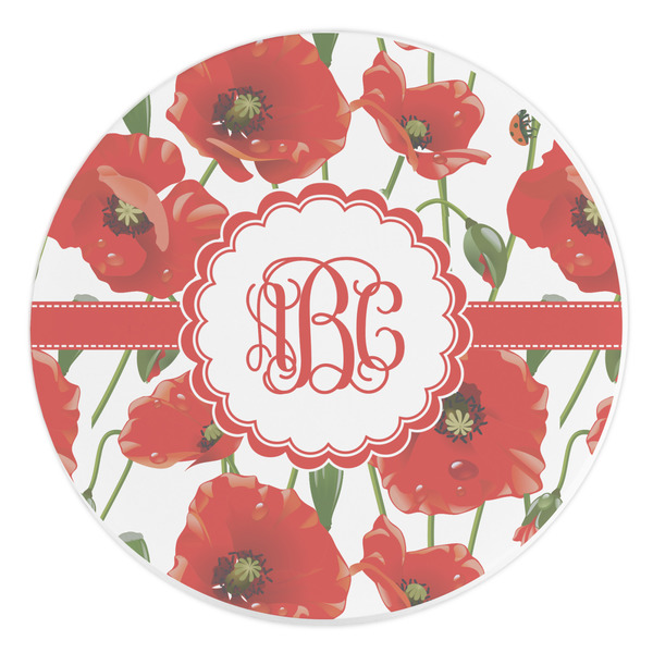 Custom Poppies Round Stone Trivet (Personalized)