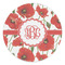 Poppies Round Stone Trivet - Front View