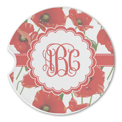 Poppies Sandstone Car Coaster - Single (Personalized)