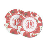 Poppies Sandstone Car Coasters (Personalized)