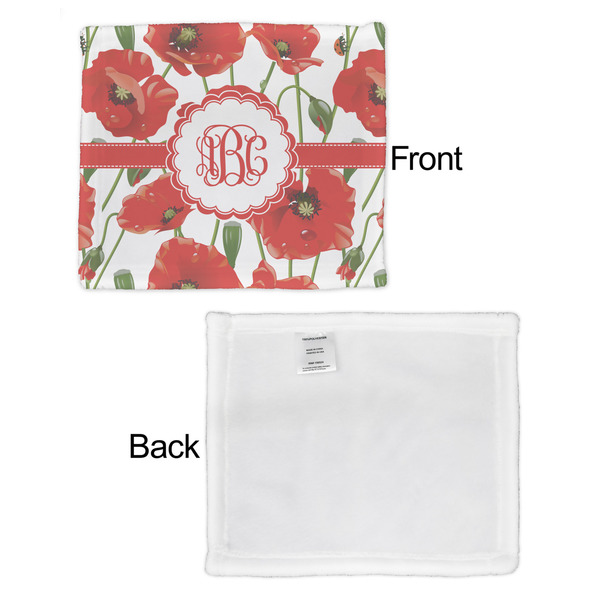 Poppies Security Blanket - Front & White Back View