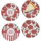 Poppies Set of 4 Glass Appetizer / Dessert Plate 8" (Personalized)