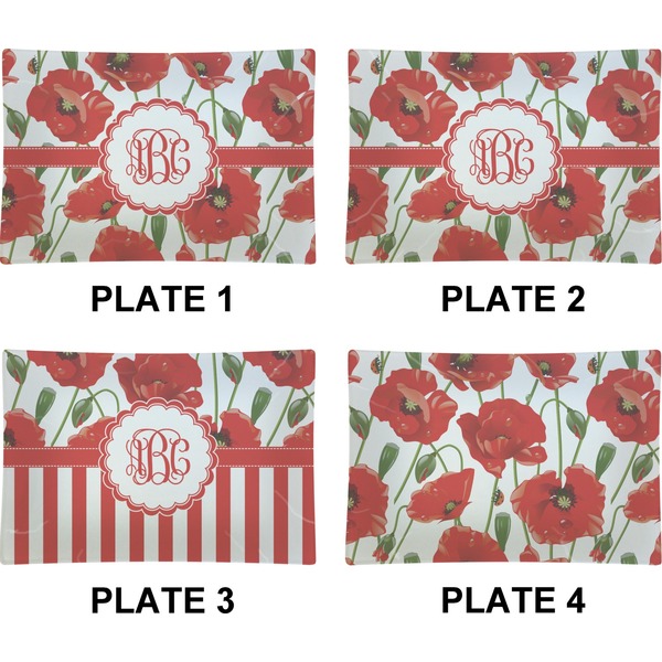 Poppies Set of Rectangular Appetizer / Dessert Plates (Approval)