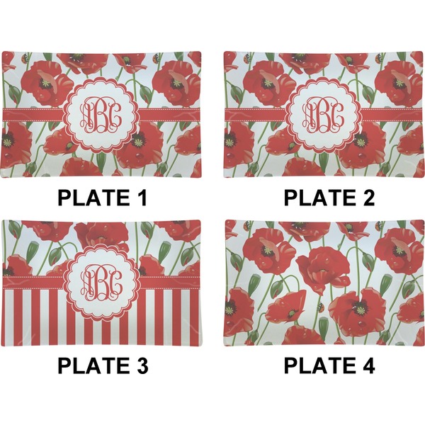 Poppies Set of Rectangular Dinner Plates (Approval)