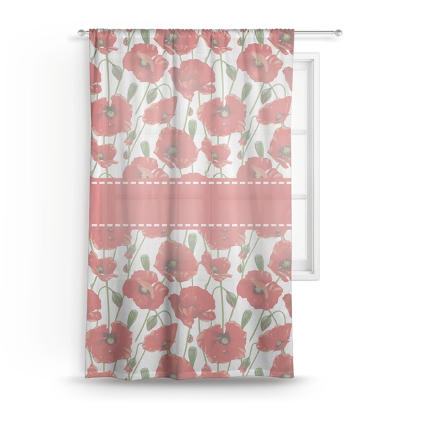 Custom Poppies Sheer Curtain