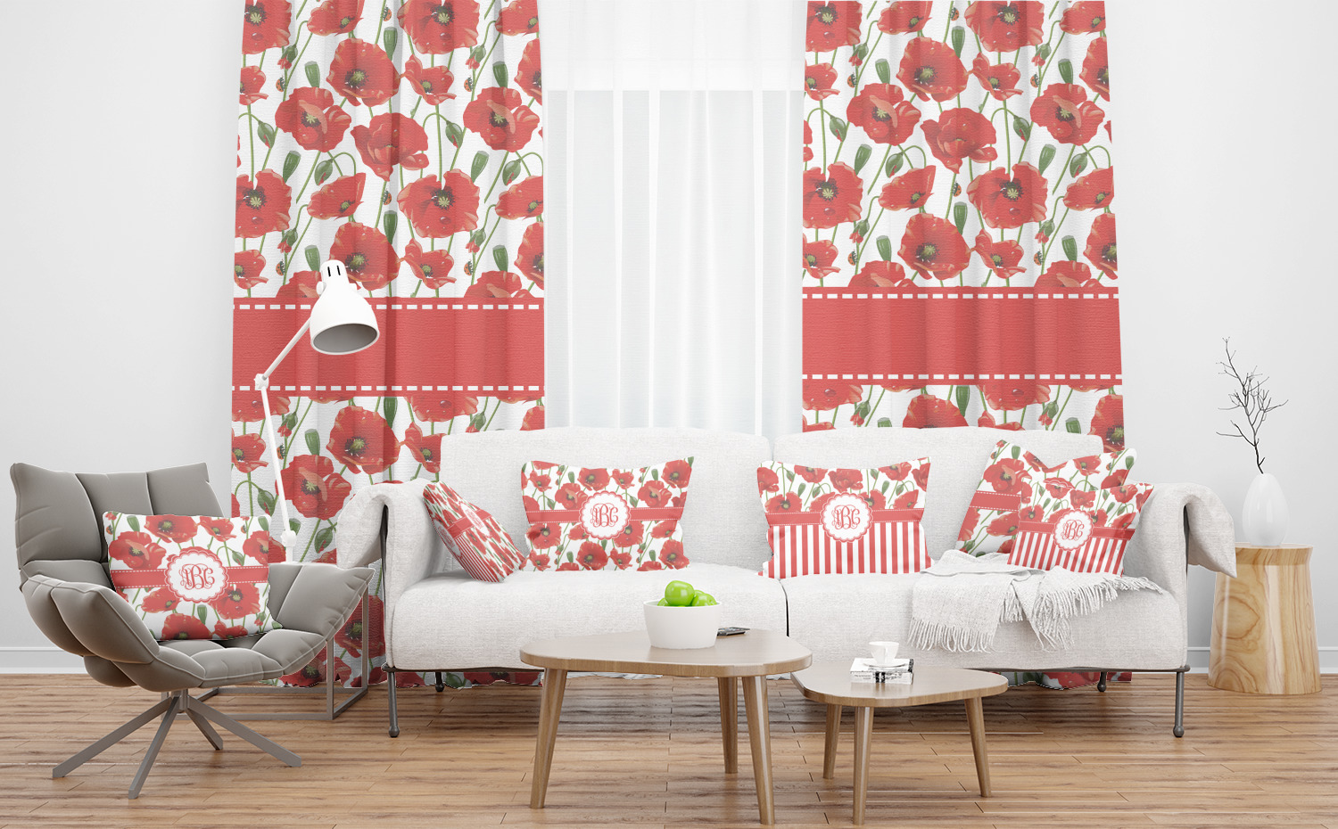 Poppies Curtain 50"x84" Panel (Personalized) YouCustomizeIt
